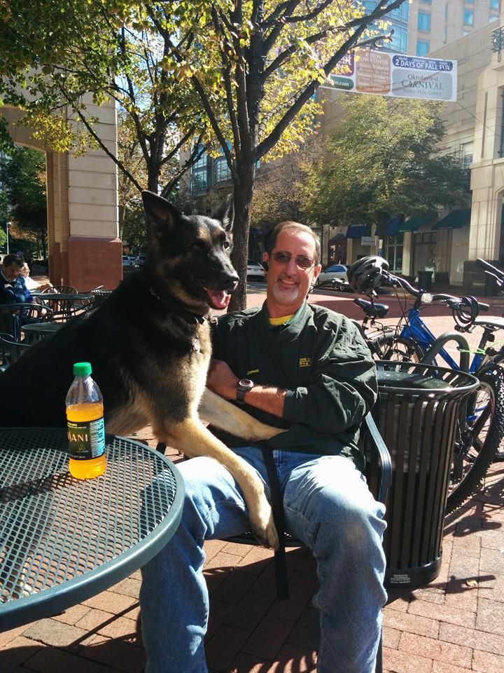 A dog enjoying quality time with his expert trainer in Vienna, VA